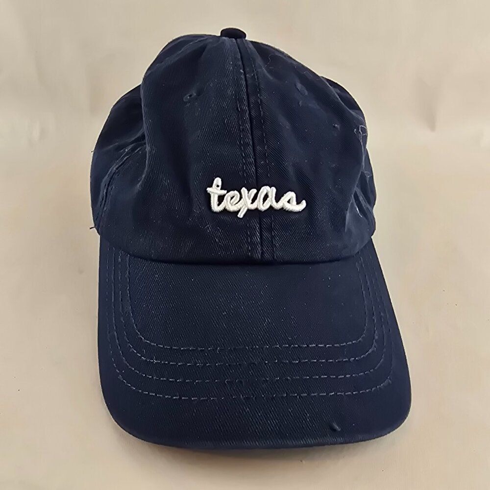 State of Mine Texas Embroidered Navy Blue Baseball Cap Adjustable OSFM Spell Out - Picture 4 of 9